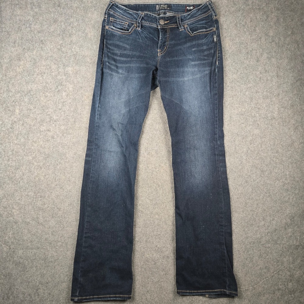 Silver Suki Baby Bootcut Jeans Womens 31 Dark Wash Fluid Denim Mid Rise Y2K